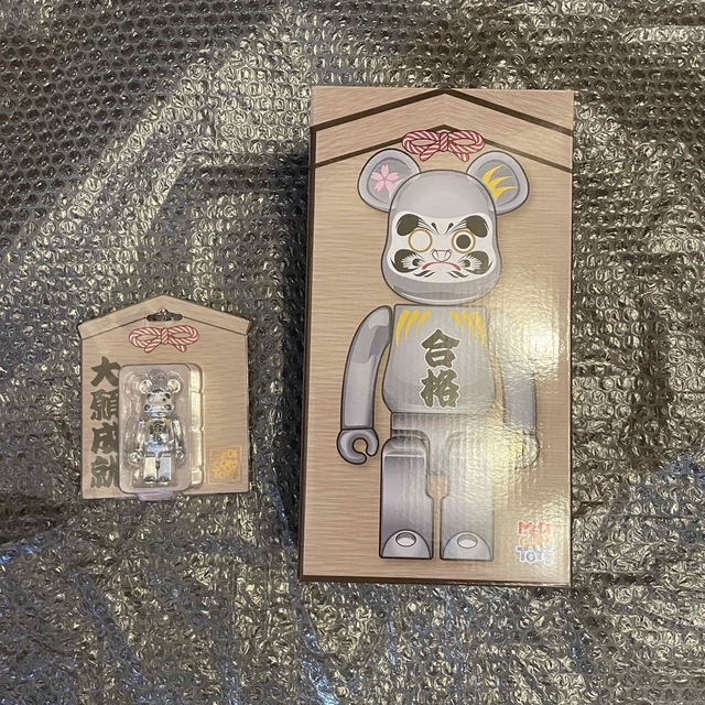 BE@RBRICK 達磨 合格 銀メッキ 400％