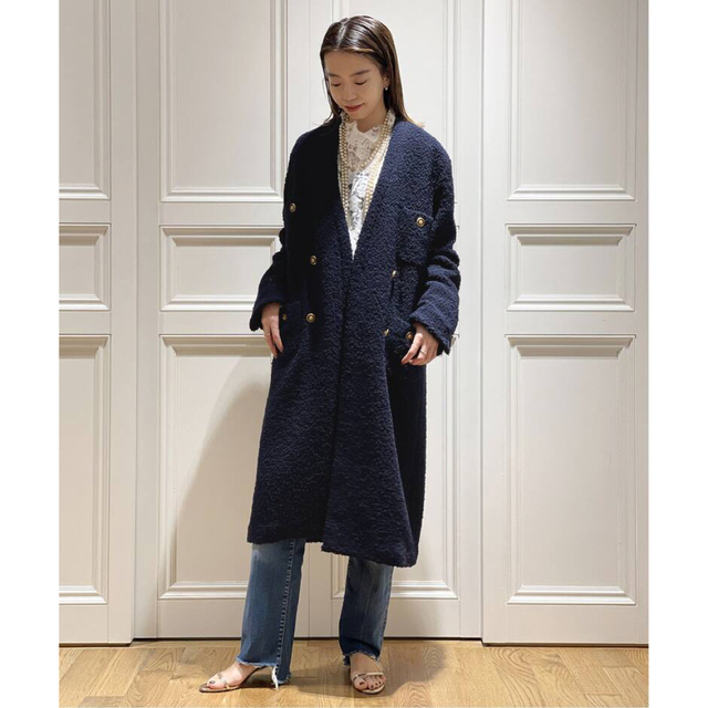 DEUXIEME CLASSE - MUSE de Deuxieme Classe tweed Vネックコートの