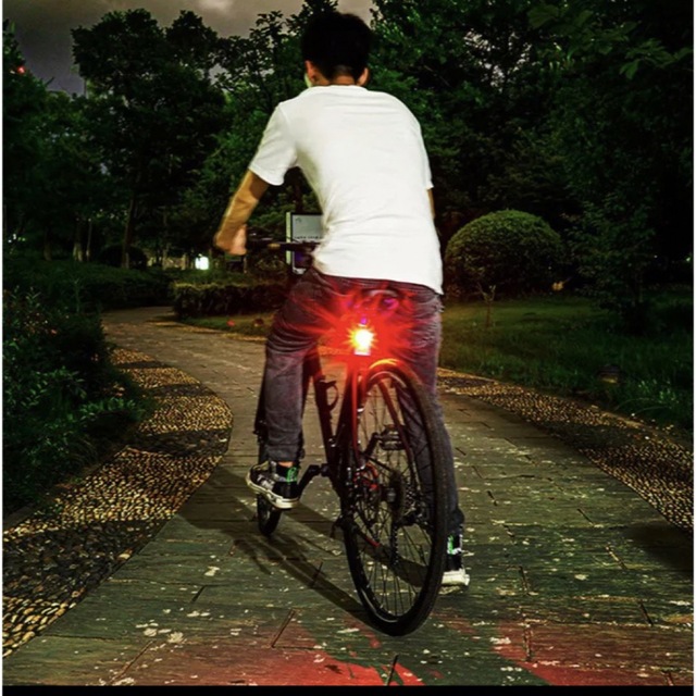 自転車ライト　2個セット　白・赤　組合せ自由　高輝度　電池式　防水　取付け簡単 スポーツ/アウトドアの自転車(パーツ)の商品写真