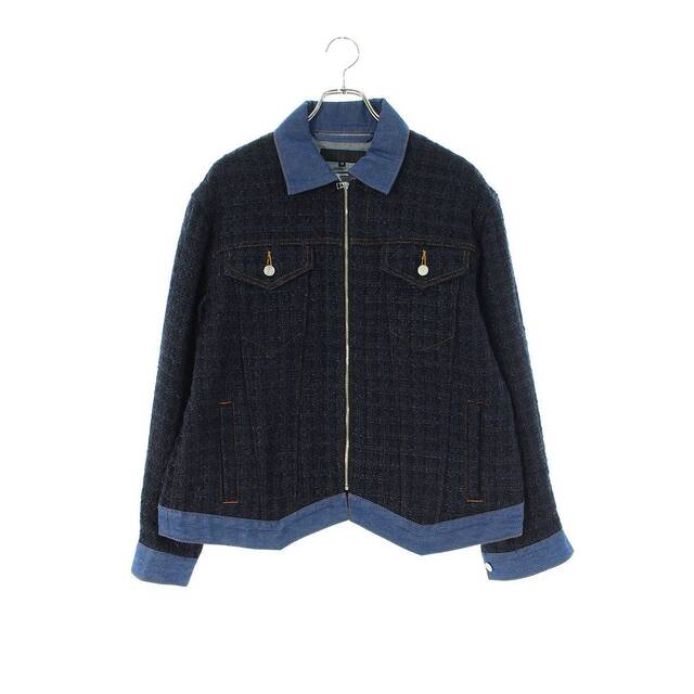 シュープ SHOOP 22AW CHALCY TWEED JACKET ツイード切替デニムジャケット メンズ M