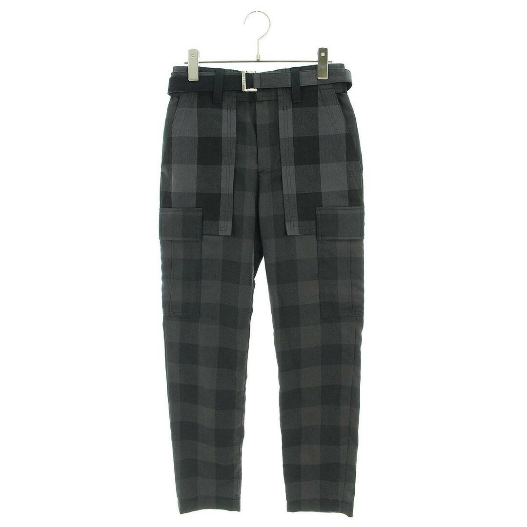 Sacai サカイ 22SS Buffalo Check Trousers バッファローチェック テーパードパンツ ブラック/グレー 22-02701M