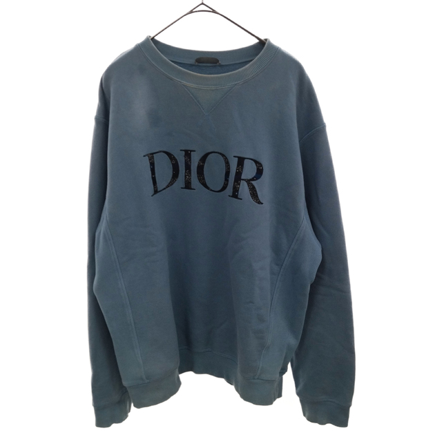 Dior - DIOR ディオール 21AW　ロゴ刺繍オーバーサイズクルーネックスウェットトレーナー ライトブルー 143J687A0531