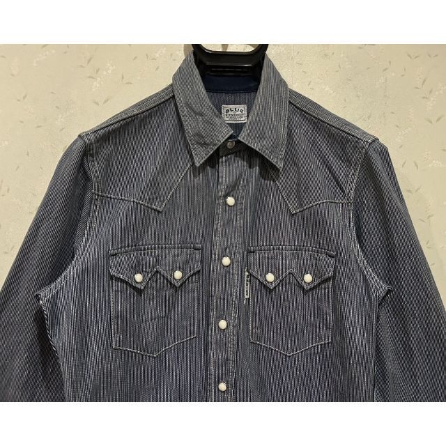 HOLLYWOOD RANCH MARKET(ハリウッドランチマーケット)の＊BLUE H.R.MARKET ウォバッシュ デニム シャツ 1/S メンズのトップス(シャツ)の商品写真