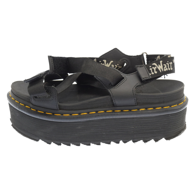 Dr.Martens ドクターマーチン LOGO STRAP SPORT SANDAL AW004 SH12V ロゴストラップスポーツサンダル シャークソール厚底ストラップサンダル ブラック レディース