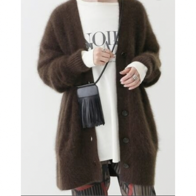 スピックアンドスパンFURKNITワイドVカーディガン ファーニット