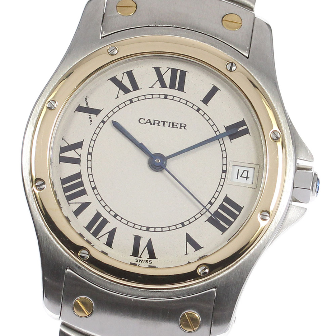 【CARTIER】カルティエ サントスクーガ LM YGコンビ W20036R3 自動巻き メンズ_723367【ev15】