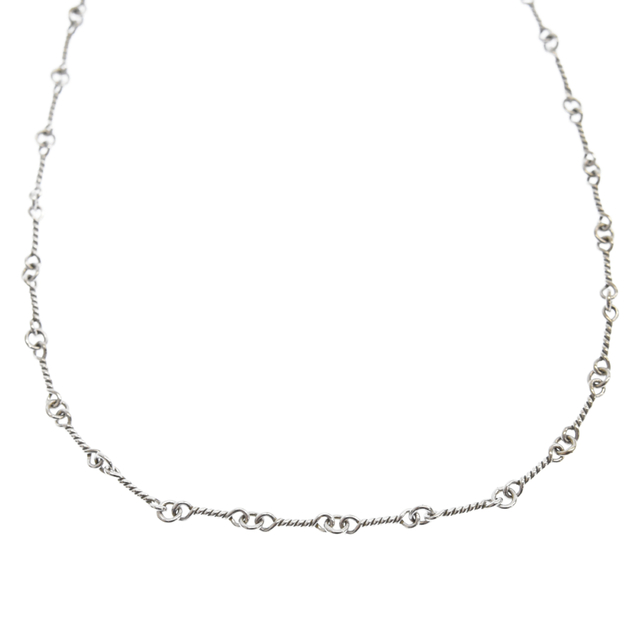 CHROME HEARTS クロムハーツ 18KWG NECKCHAIN T/ツイストチェーン 18inch ホワイトゴールドネックレス