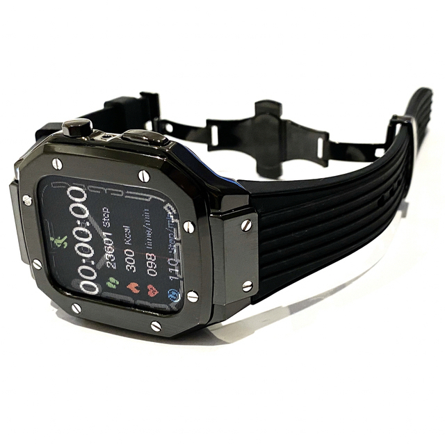 アップルウォッチ　メタルカスタム　アップルウォッチラバーバンド　 メンズの時計(ラバーベルト)の商品写真