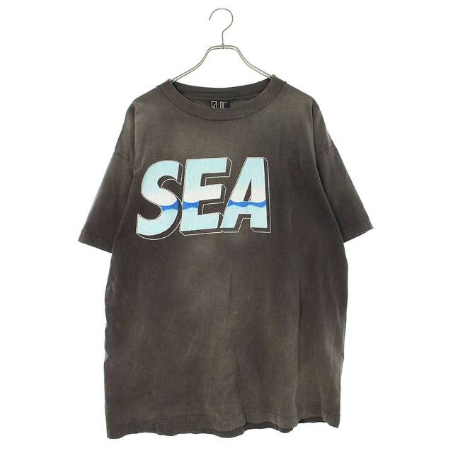 セントマイケル ×ウィンダンシー WIND AND SEA 21AW SM-A21-0000-062 ヴィンテージ加工ロゴプリントTシャツ メンズ XL