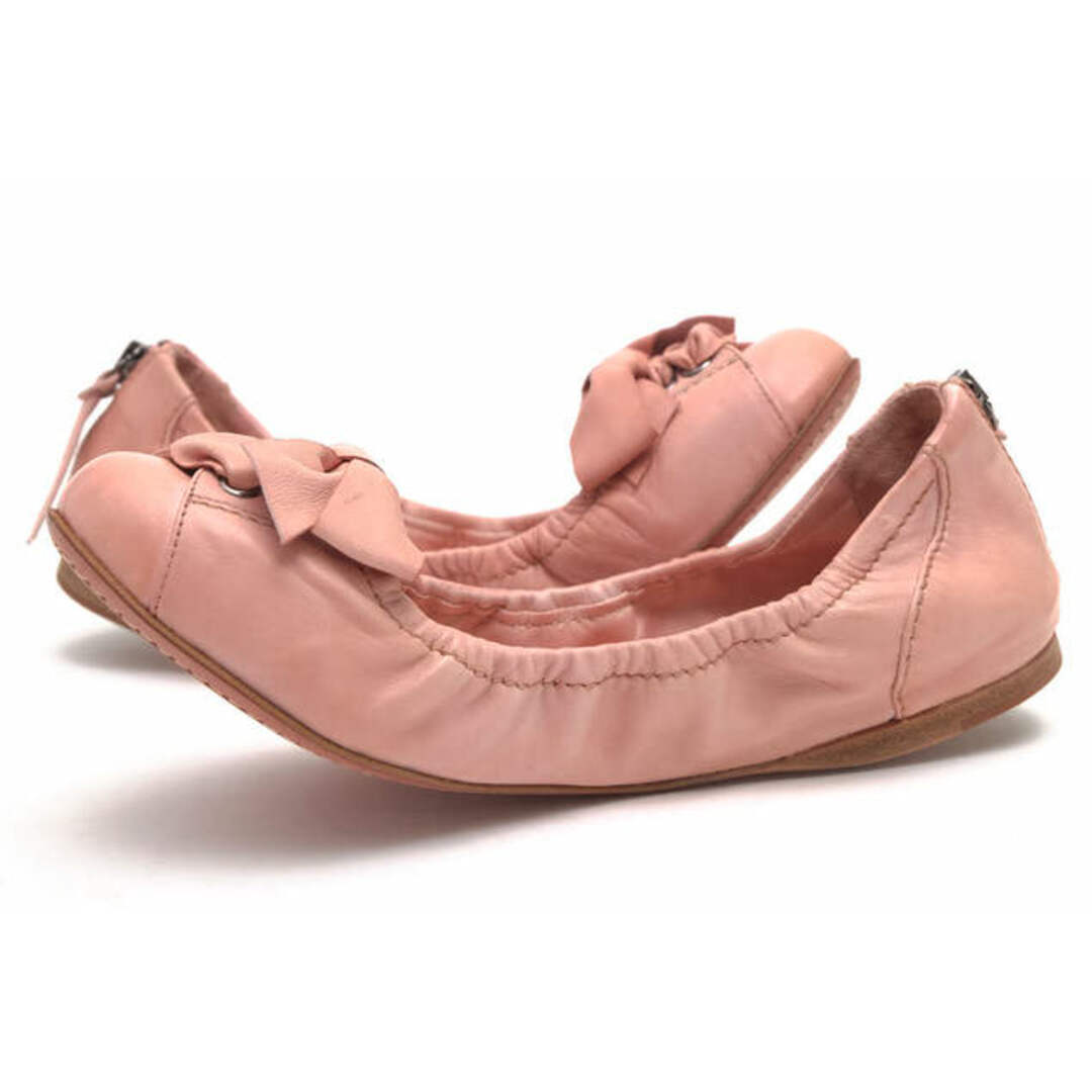 miumiu(ミュウミュウ)のミュウミュウ／miumiu パンプス シューズ 靴 レディース 女性 女性用レザー 革 本革 ピンク  5F7950 バレエシューズ バックジップ レディースの靴/シューズ(ハイヒール/パンプス)の商品写真