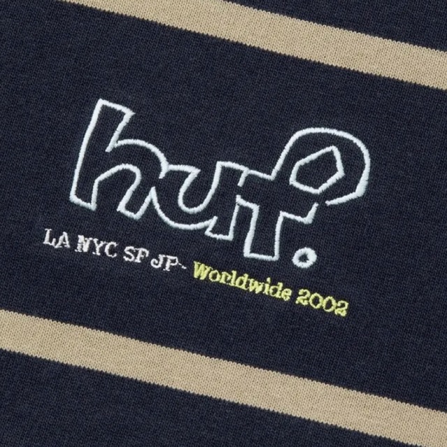 HUF(ハフ)のHUF DROP OUT STRIPE CREW Tシャツ長袖M 最安 レディースのトップス(Tシャツ(長袖/七分))の商品写真