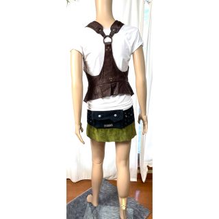 ホワイトブラウン シープ レザー トラベラー ジプシー ベスト - 通販