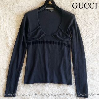 グッチ(Gucci)のグッチ GUCCI カシミヤ100% ニットソー カットソー ウエストリボン(ニット/セーター)