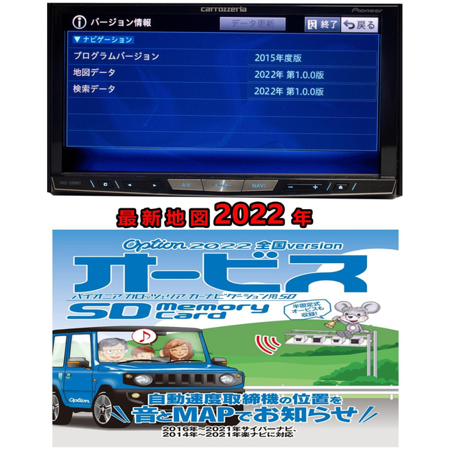 最高峰サイバーナビAVIC-ZH0009. 地図2023年版更新済最新オービス ...