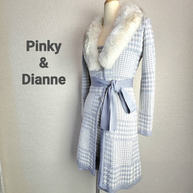 Pinky&Dianne ニット ワンピース  セット シルバー　千鳥格子　M