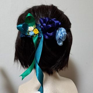 ハンドメイド リボンバレッタ(ヘアアクセサリー)