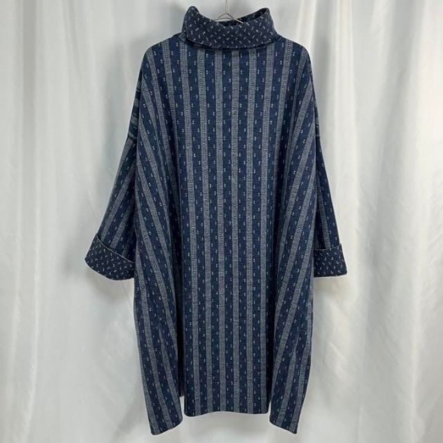 45R - 【極美品】45R ジャージーフラノの柄柄ドレス ワンピース