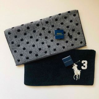 ラルフローレン(Ralph Lauren)の【専用】ラルフローレン【未使用】タオルハンカチ【２枚セット】　ミニタオル　黒(ハンカチ)