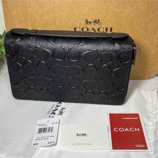 コーチ(COACH)のCOACH コーチ高級長財布●シグネチャーダブルジップレザー・ブラック新品未使用(長財布)