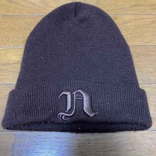 ナイトレイド(nitraid)のNitraid N Crow Logo Beanie Brawn Used品(ニット帽/ビーニー)