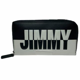 ジミーチュウ(JIMMY CHOO)の▽▽ジミーチュウ ラウンドファスナー　エンボス　長財布 ブラック×ホワイト(長財布)