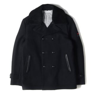 デラックス(DELUXE)のDELUXE デラックス コート 襟ボア付き メルトンウール Pコート 19AW ブラック 黒 XL アウター ジャケット ブルゾン 【メンズ】【中古】【美品】(ピーコート)