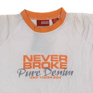 ネバーブローク Pure Denim ロゴデザイン 長袖 Tシャツ XXL