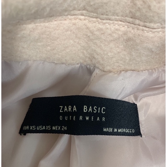 ZARA(ザラ)のZARA BASIC ザラ ベーシック ピンク チェスターコート XS アウター レディースのジャケット/アウター(チェスターコート)の商品写真