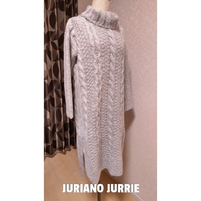 JURIANO JURRIE(ジュリアーノジュリ)の【JURIANO JURRIE】ケーブルニット サイドスリット ワンピース レディースのワンピース(その他)の商品写真