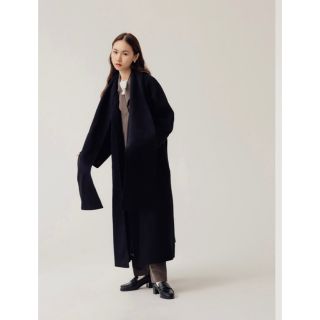 RANDEBOO muffler docking wool coat black