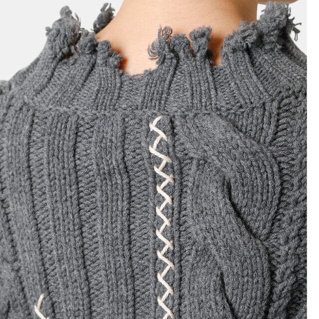 アイレネ　cable cropped knit