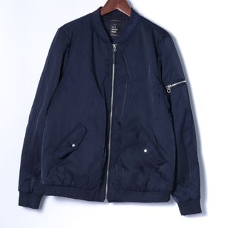 ザラ(ZARA)のザラ 中綿ブルゾン スイングトップ 無地 ジャケット アウター レディース M(USA)サイズ ネイビー ZARA(ブルゾン)