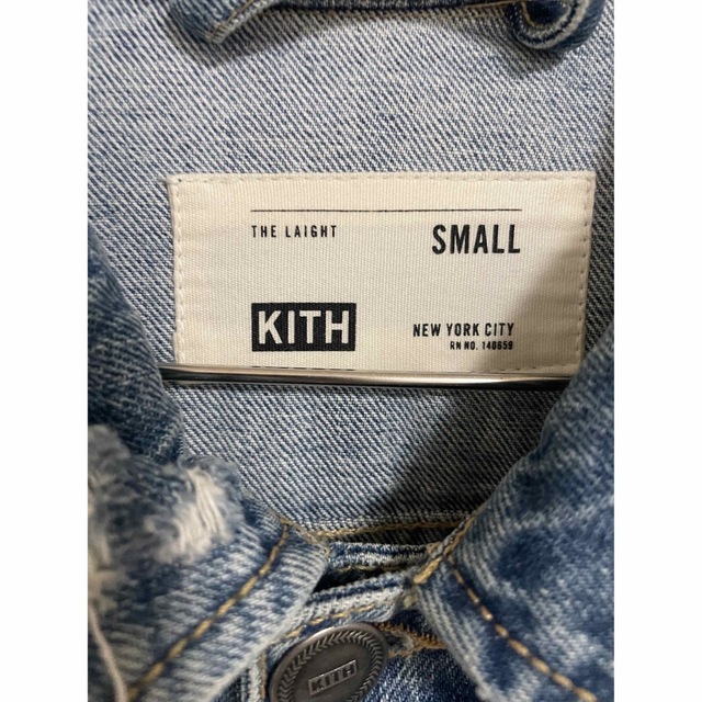 KITH(キス)の極レア品！KITH ダメージデニムジャケット　キス　NIKE メンズのジャケット/アウター(Gジャン/デニムジャケット)の商品写真