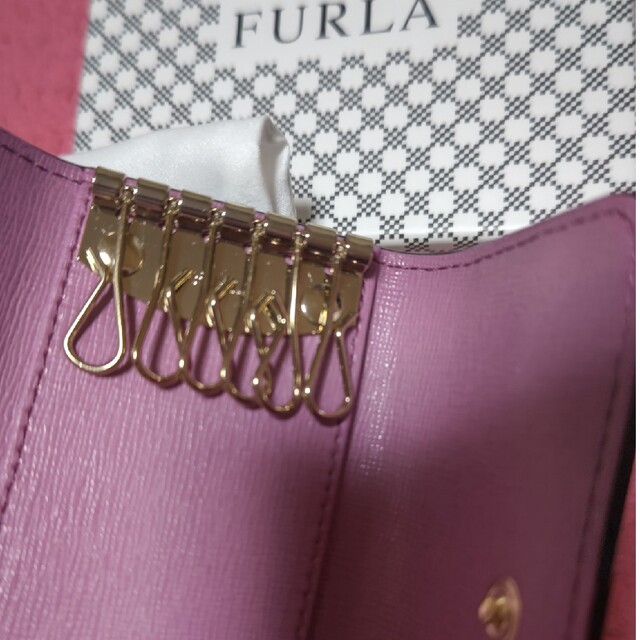 新品☆FURLA フルラ ピンク フューシャ レザー キーケース