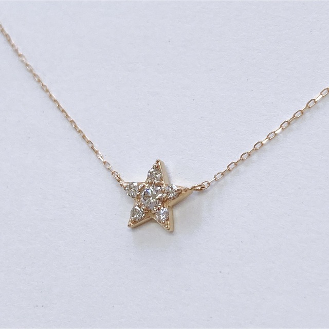 ★K18PG ダイヤモンド 0.15ct スター ネックレス 星型 ペンダント - 3