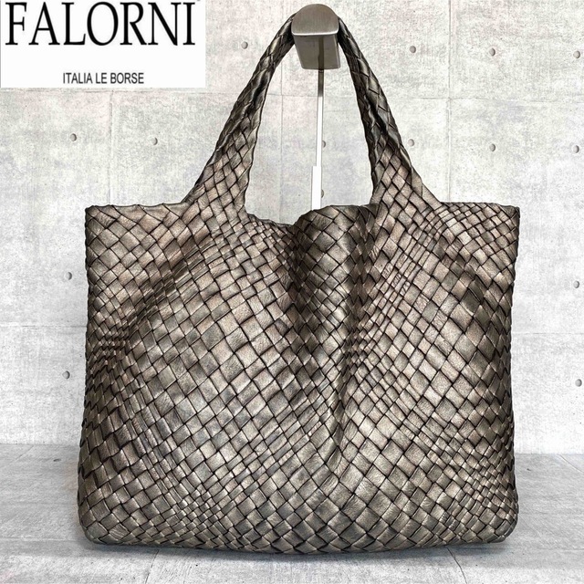 FALORNI - 【極美品】FALORNI イントレチャート メタリック ラムレザー トートバッグの通販 by DonSHOP@値下げ交渉