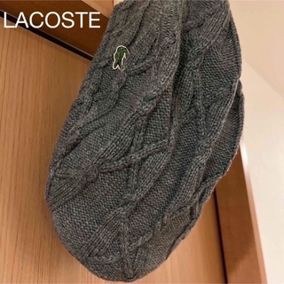ラコステ(LACOSTE)の未着用　ラコステ　ニット　ハンチング帽子キャップ　日本製　FREEサイズ(ハンチング/ベレー帽)