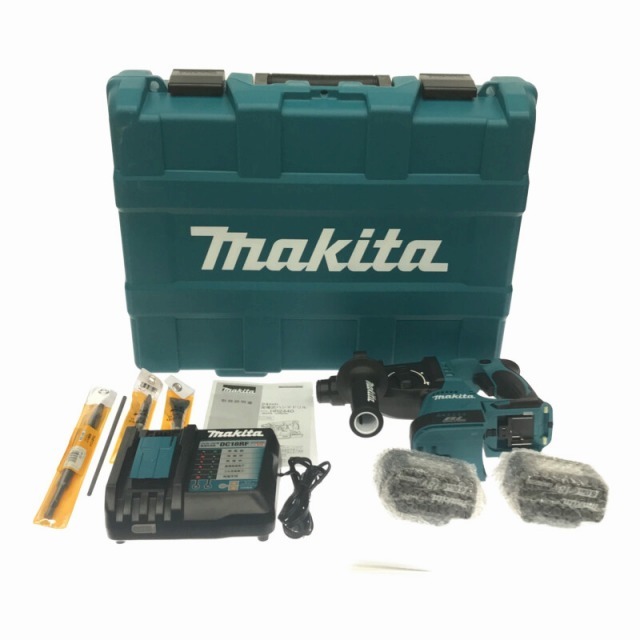 ☆未使用品☆ makita マキタ 24mm 18V 充電式ハンマドリル HR244DRGX 6.0Ahバッテリー2個(BL1860B) 充電器(DC18RF) +ケース 62739