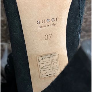 Gucci - グッチ GUCCI フリンジ ブーツ ゴールド スタッズ 37 黒