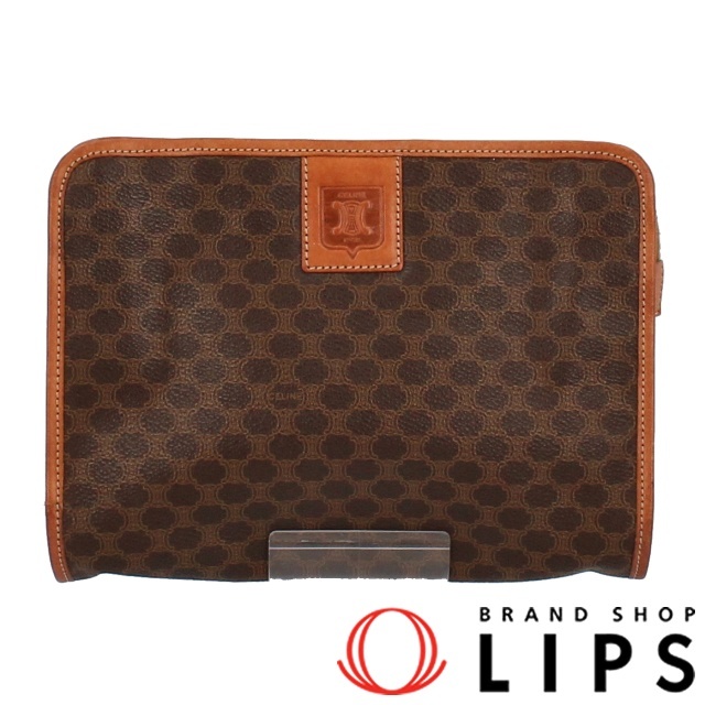 美品 マカダム セリーヌ - celine クラッチバッグ ブラウン【中古