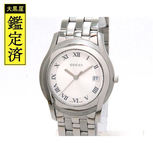 GUCCI - GUCCI　グッチ　5500M　クォーツ　SS　シルバー文字盤　【205】