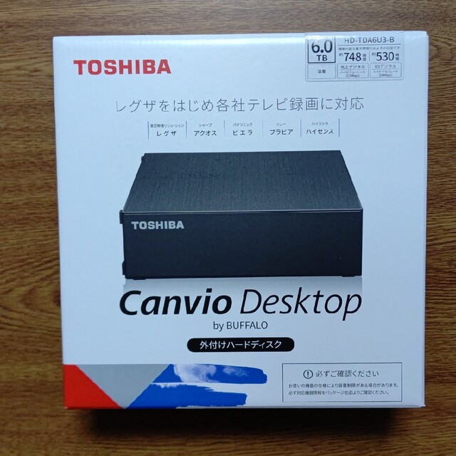 BUFFALO 外付けHDD ブラック 6TB HD-TDA6U3-B据置ストレージ容量合計