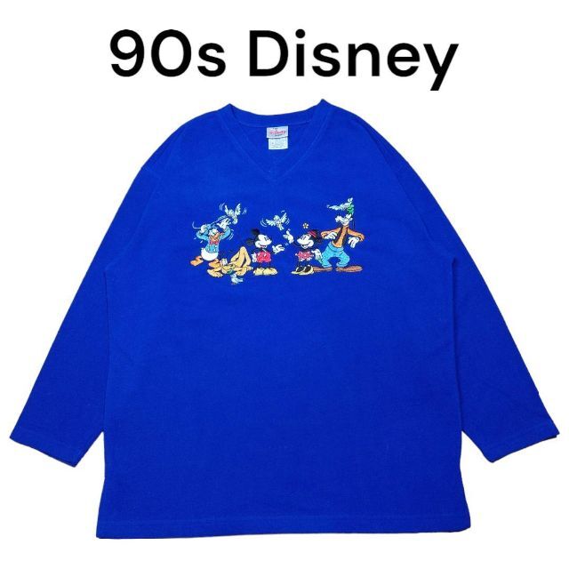 Disney - 90s Disney　キャラ刺繍　フリースプルオーバー　古着　ディズニー