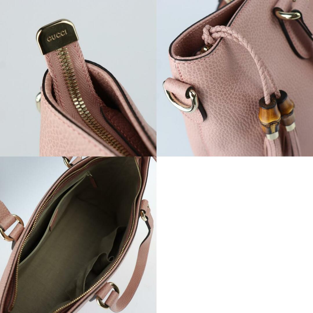 Gucci - GUCCI グッチ バンブー トートバッグ 449643 レザー ピンク系