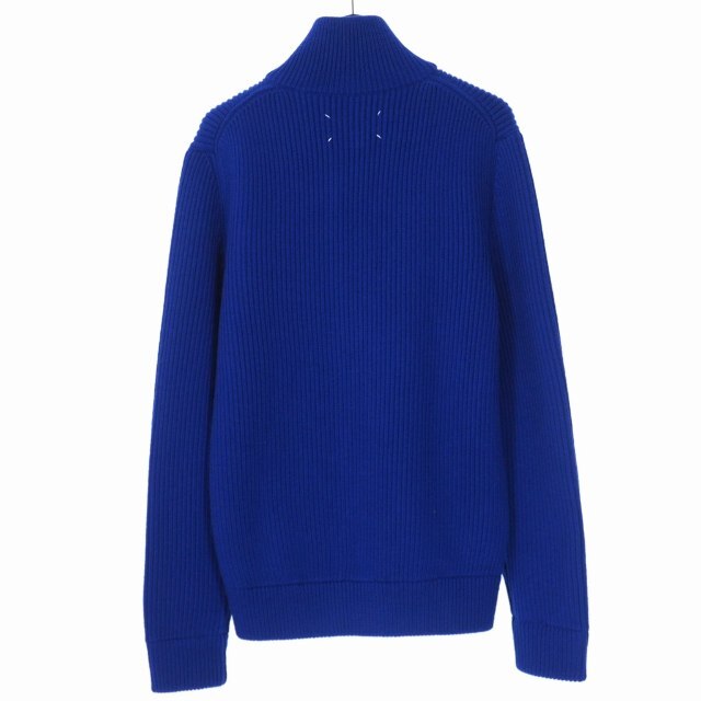 送料無料 Maison Martin 青 ブルー M ジップアップ ドライバーズニット