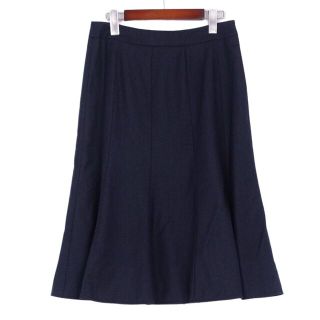 マックスマーラ(Max Mara)の美品 マックスマーラ Max Mara スカート フレアスカート ひざ丈 無地 ウール ボトムス レディース JI42 USA8 FB40(L相当) ネイビー(ひざ丈スカート)