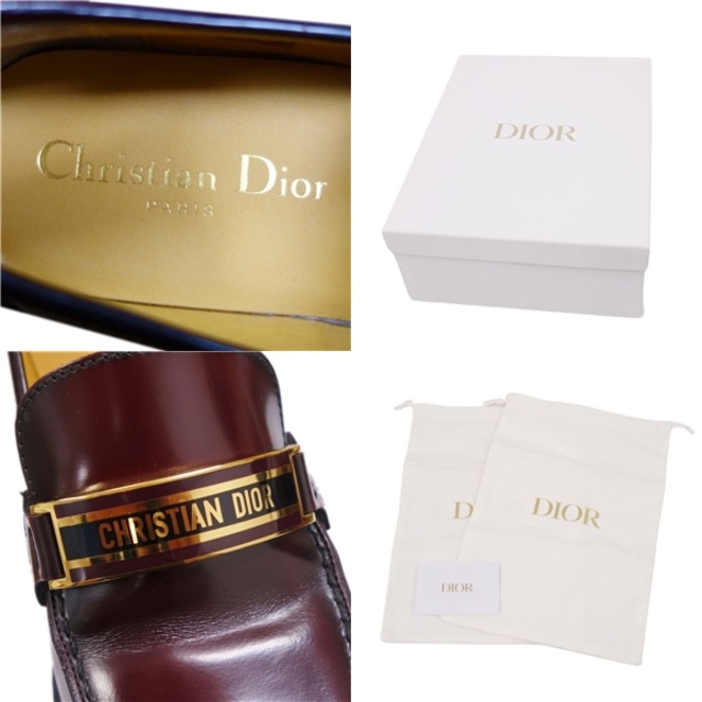 Christian Dior(クリスチャンディオール)の美品 クリスチャンディオール Christian Dior ローファー パンプス ロゴ金具 カーフレザー シューズ 靴 レディース イタリア製 35(22cm相当) ブラウン レディースの靴/シューズ(ローファー/革靴)の商品写真