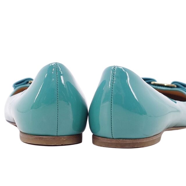サルヴァトーレ フェラガモ Salvatore Ferragamo パンプス ヴァラ フラットパンプス エナメルレザー シューズ 靴 レディース 7D(24.5cm相当) ターコイズグリーン サルヴァトーレ フェラガモ Salvatore Ferragamo パンプス ヴァラ フラットパンプス エナメルレザー シューズ 靴 レディース 7D(24.5cm相当) ターコイズグリーン