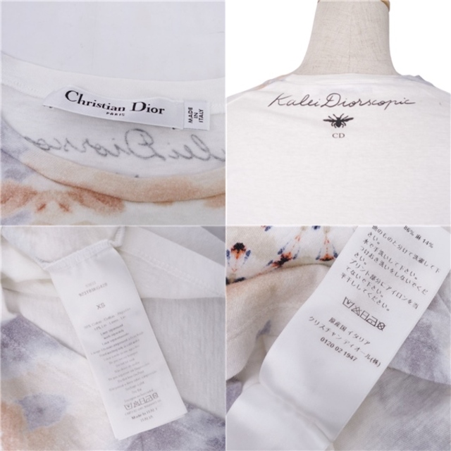 美品 クリスチャンディオール Christian Dior Tシャツ カットソー 総柄 コットン トップス レディース XS マルチカラー 5