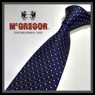 マックレガー(McGREGOR)の180【McGREGOR】マックレガー ネクタイ  紺×灰×シェブロン(ネクタイ)